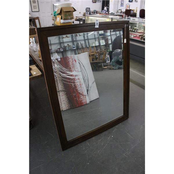 Mahogany Framed Beveled Mirror - No Shipping