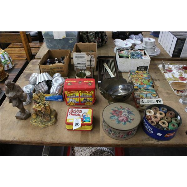 Barnums/Alvin/Chipmunks Vintage Lunch Boxes, Disney Jigsaw Puzzles, Figurines, Bakemold,