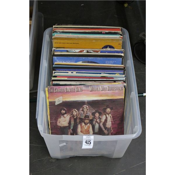 Tub w/Vinyl Record Albums