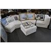 Image 1 : White 3 Section Sofa w/Ottoman