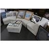 Image 2 : White 3 Section Sofa w/Ottoman