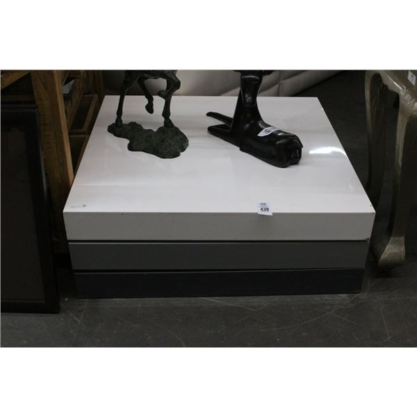Swivel  3 Pc. Stack Contemporary Laquer Coffee Table