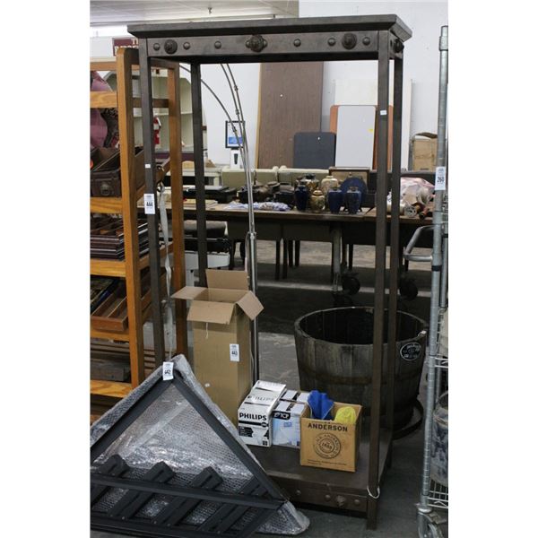 Cast Lion Head Trim Merchandising Rack - Missing Shelves