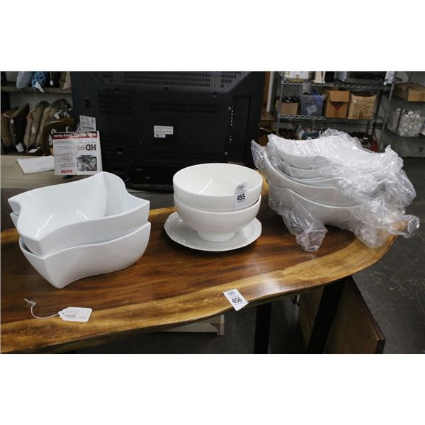 Contemporary/Asst White Bowls - 12