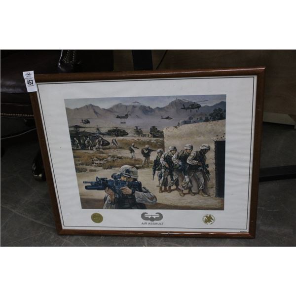 Framed Military Wall Art Air Assault - 24"  X  30"