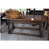 Image 1 : Mahogany Hall Bench w/Spun Legs