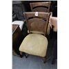 Image 1 : Queen Anne Padded Chairs - Some Damage - Pair