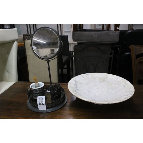 Vintage Vanity Set w/Alabaster Footed Bowl