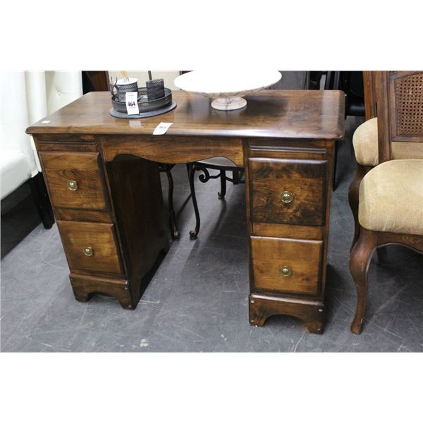Dark Oak 4 Drawer Knee Hole Desk