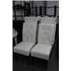 Image 2 : White Vinyl Tufted Dining Chairs - Set of 6