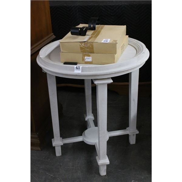 White Painted Round Table