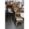Image 1 : Reclaimed Wood Bar Stools Pair, Dining Chairs - Pair