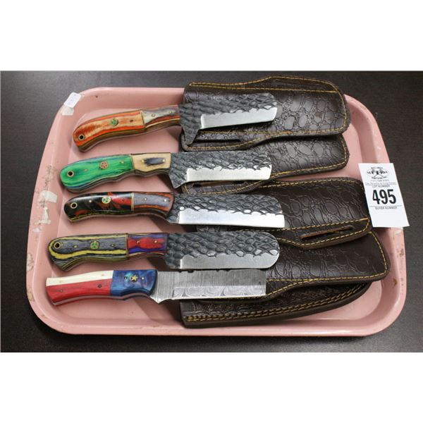 5-Custom Knife w/Sheath - 5 X $