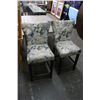 Image 1 : Floral Padded Bar Stools - Pair