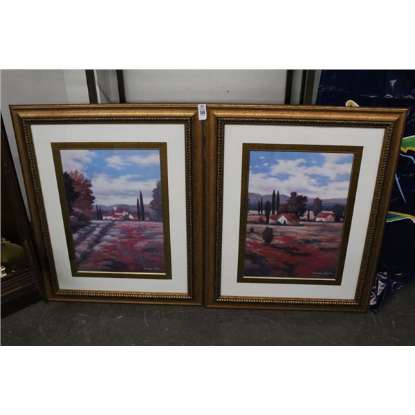Italian Vineyard Framed Wall Art Eda - Pair