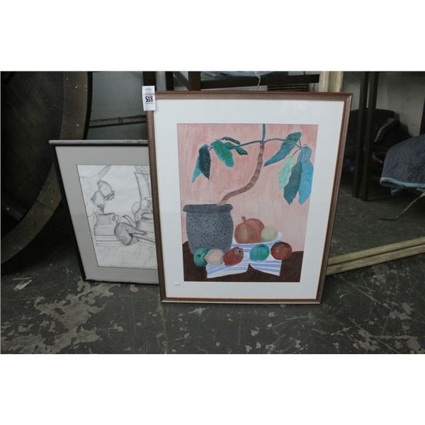 Framed Fruit, Sketch Wall Art