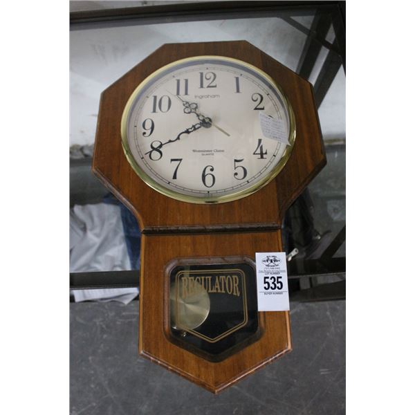 Ingraham Regulator Pendulum Wall Clock