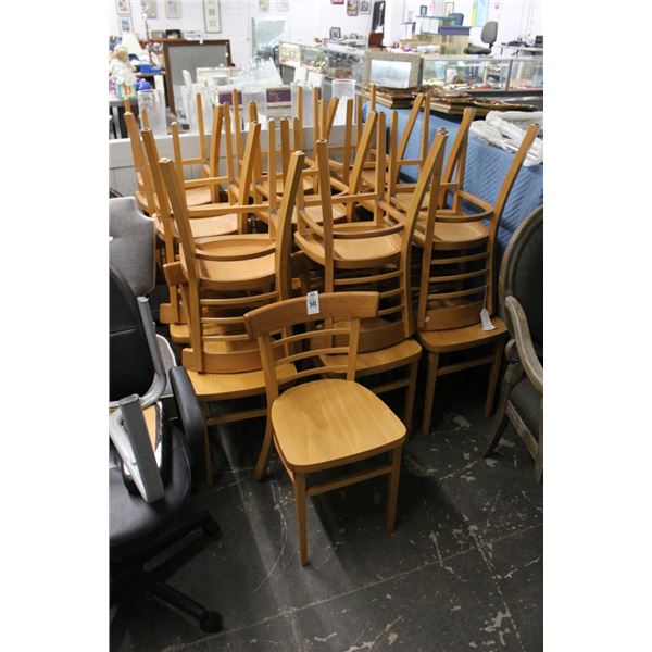 19-Oak Ladderback Dining Chairs - 19 X $