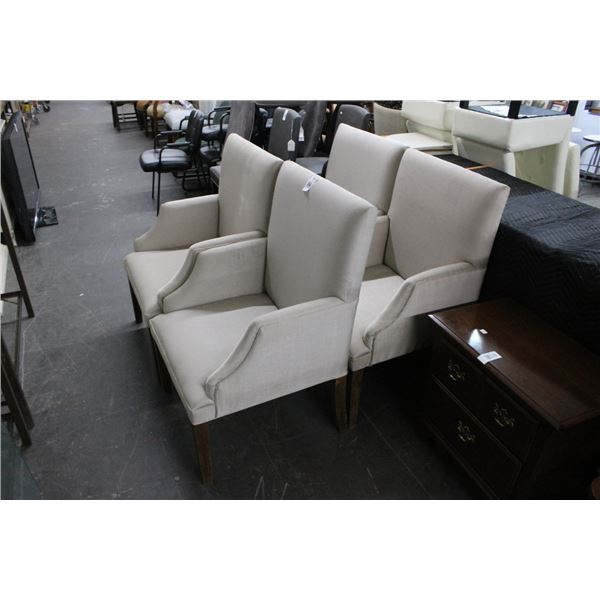 Grey Padded Armchairs - Set of 4
