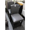 Image 1 : Grey Studded Padded Counter Stools - Pair