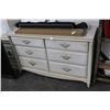 Image 1 : Provincial White w/Blue Trim 6 Drawer Dresser