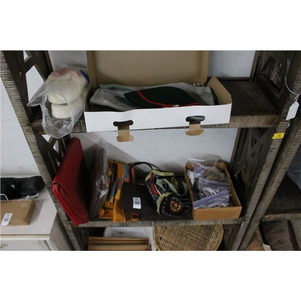 Slippers, Leather Shorts, Hat, Purses, Fashion Jewelry - 2 Shelves