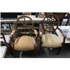 Image 3 : Mahogany w/Cloth Padded Armchairs - 2
