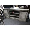 Image 1 : Louvered Barn Door Distressed Console Cabinet - 6'