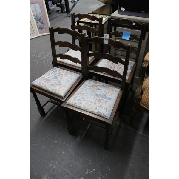 Antique Mahogany Ladderback Chairs - 4