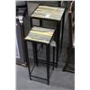 Image 1 : Contemporary Metal Hall Pedestal Nesting Tables - Set of 2