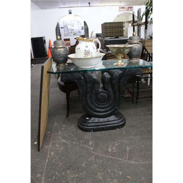 Decorator Glasstop Hall Table