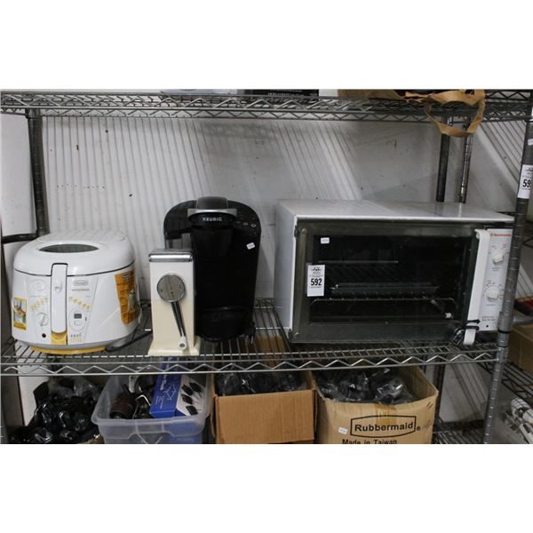 Bake Oven w/Ice Crusher, Keurig, Roto Fryer