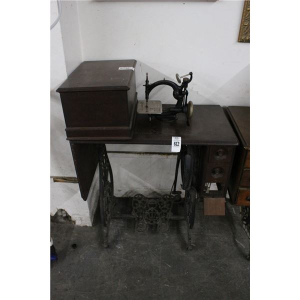 Antique Cast Base Sewing Machine Worktable