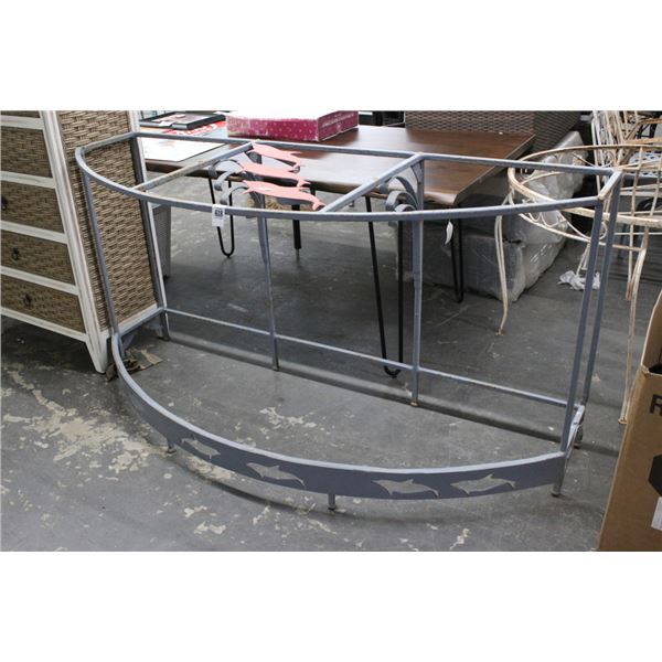 Metal Dolphin Motif Patio Hall Table - Missing Glass