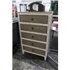 Image 1 : White Wicker Trim 5 Drawer Chest