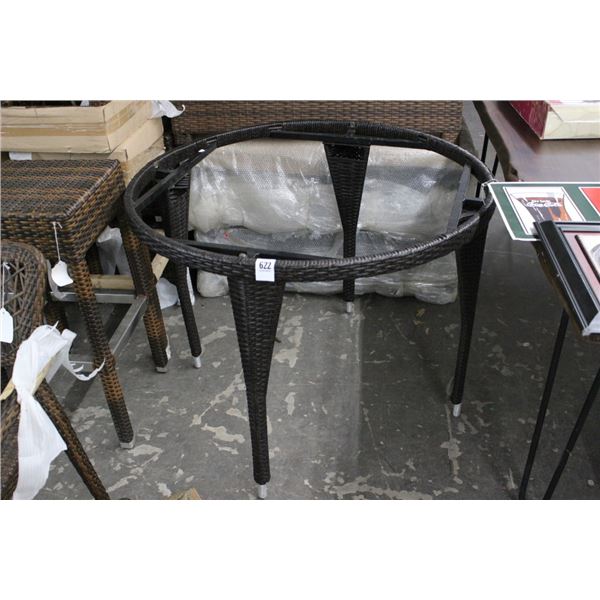 Round Wicker Patio Table Base No Glass/Chairs