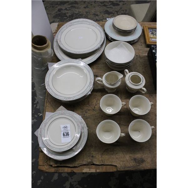 Lenox Grey Floral Trim China
