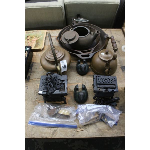 Cast Iron Pans, Tea Kettles, Salesman Samples, Ovens, Vintage Cast Hens