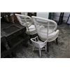 Image 2 : Plastic Wicker Padded Wingback Chairs - Pair