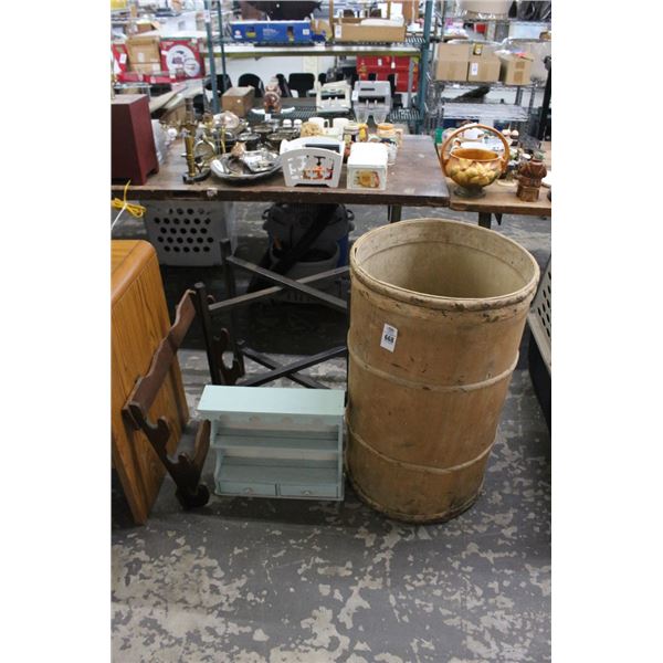 Wooden Gun Rack, Table Base, Wall Shelf, Storage Bucket