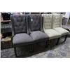 Image 1 : Cloth Grey/Beige Tufted Wingback Chairs - 4