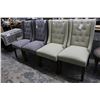 Image 2 : Cloth Grey/Beige Tufted Wingback Chairs - 4