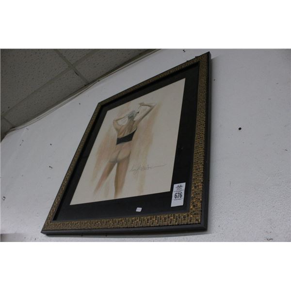Framed Nude of Woman Signed McCarty - 20"  X  30"