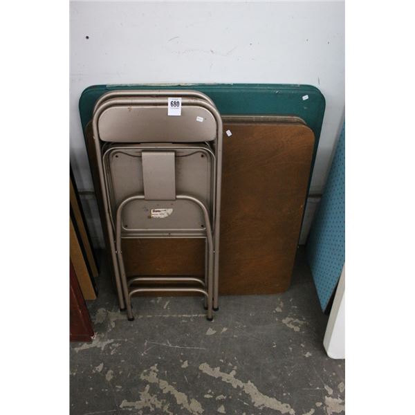 Folding Card Tables  4  w/2 Chairs