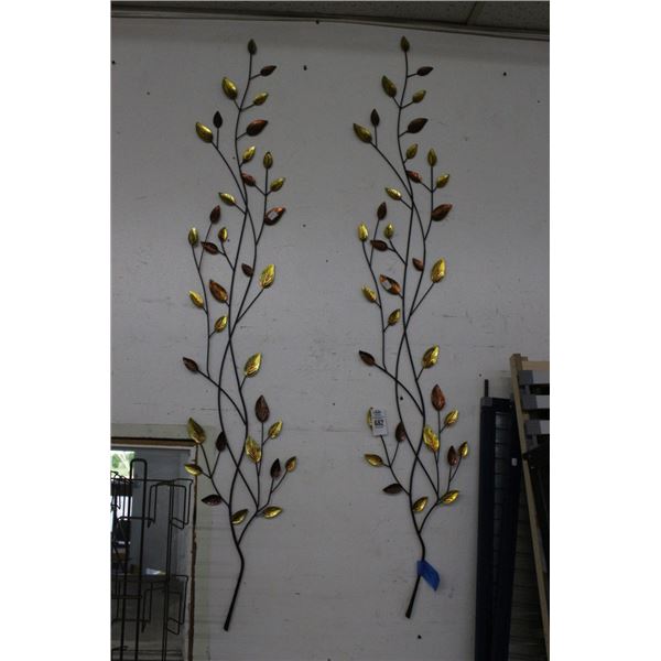 Metal Leaf Wall Art - Pair
