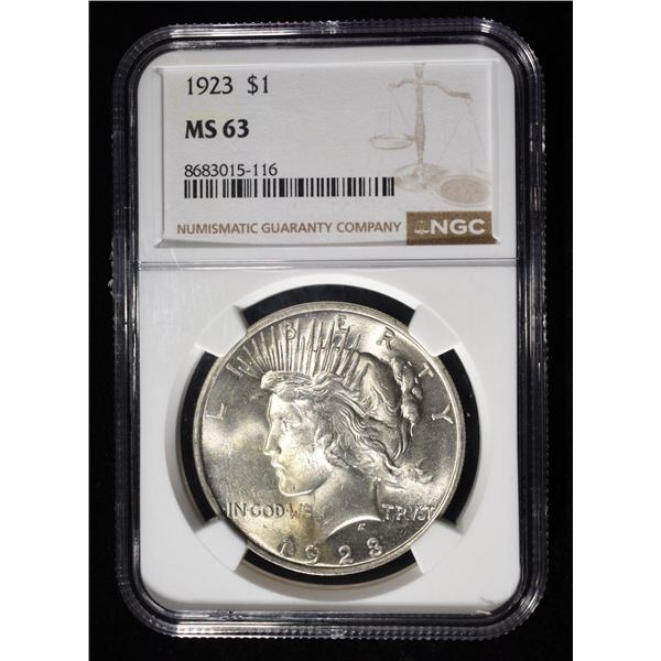1923 PEACE DOLLAR NGC MS63