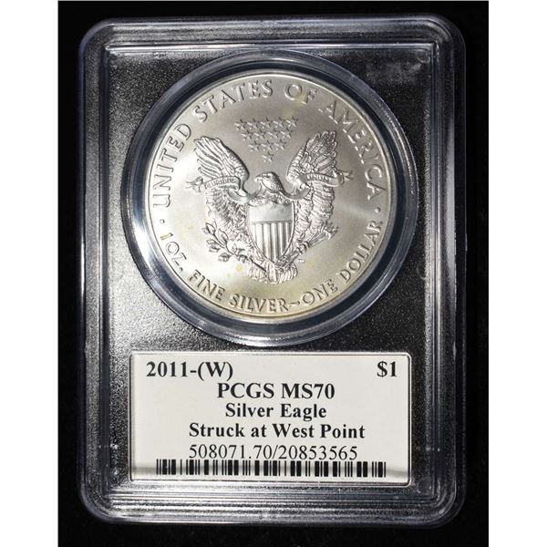 2011-W AMERICAN SILVER EAGLE PCGS MS70