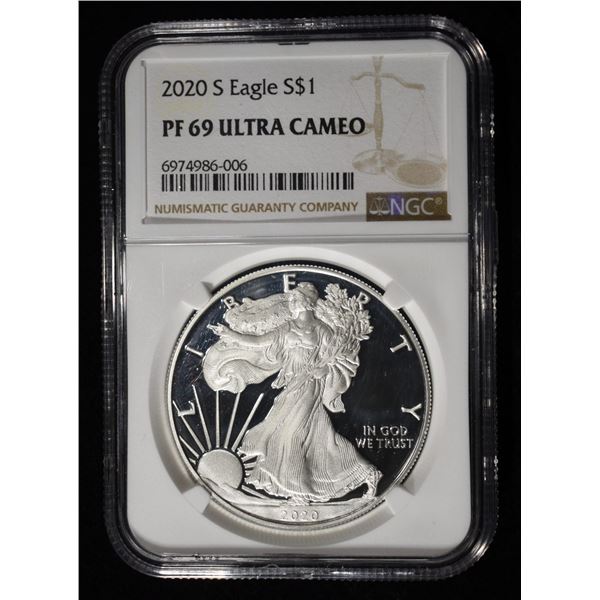 2020-S AMERICAN SILVER EAGLE NGC PF 69 UCAM
