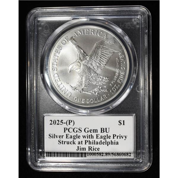2025-P AMERICAN SILVER EAGLE PCGS GEM BU