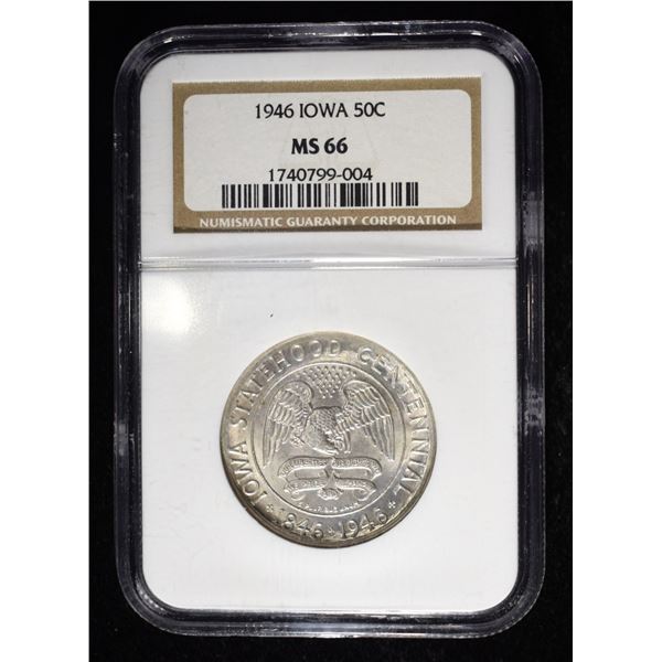 1946 COMMEM 50C IOWA NGC MS66